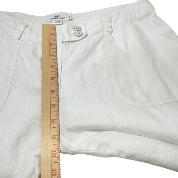 VINEYARD VINES 100% LINEN WHITE CARGO WIDE LEG PANTS POCKETS RESORTWEAR 10‎ - Picture 5 of 13
